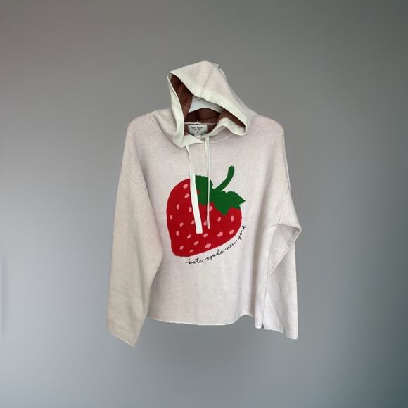 Kate Spade New York x Target Small Women's Strawberry Hooded Sweatshirt Sweater - Picture 3 of 4